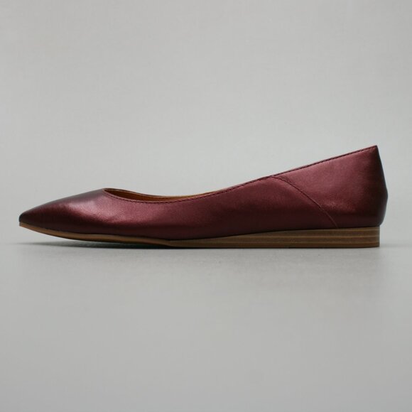 Lucky Brand Ladies 8.5 LK-Bethysa Metallic Red Leather Pointed-toe Ballet Flats - Picture 2 of 10